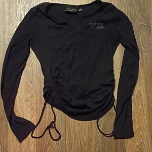 Harley-Davidson Women's Black Ruched Long Sleeve Tee